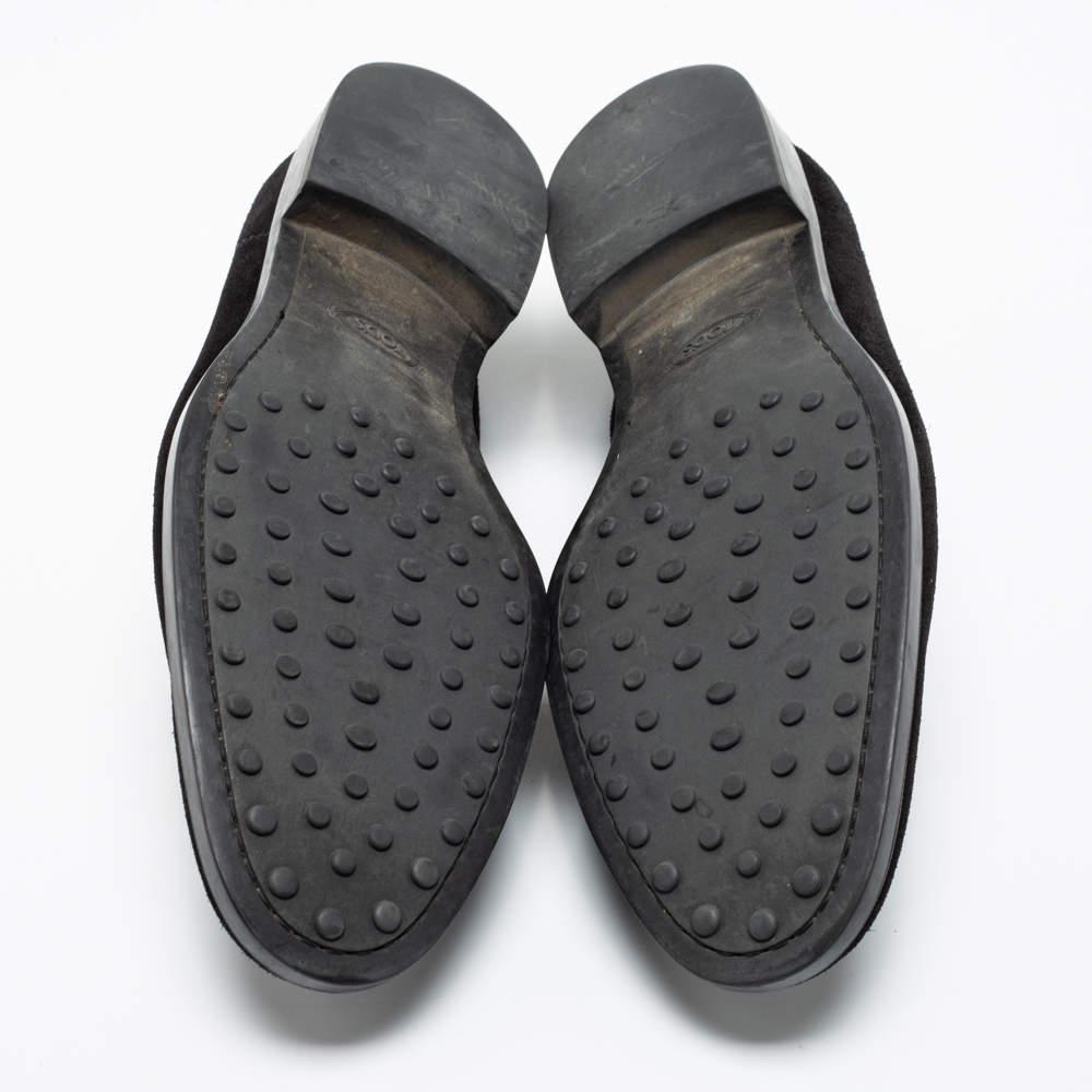 Tod's Black Suede Buckle Slip-On Loafers Size 43商品第6张图片规格展示