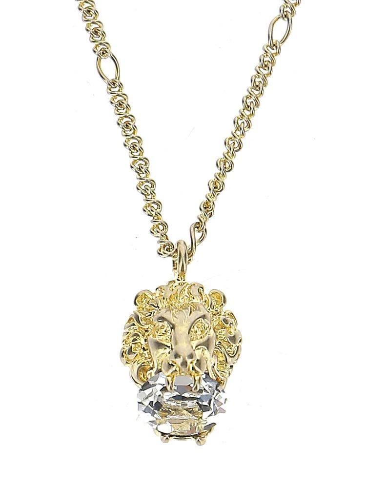 商品Gucci|Gucci Crystal Embellished Lion Pendant Necklace,价格¥2878,第2张图片详细描述