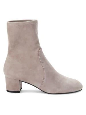 商品Stuart Weitzman|Sofia Block Heel Suede Sock Boots,价格¥2493,第1张图片