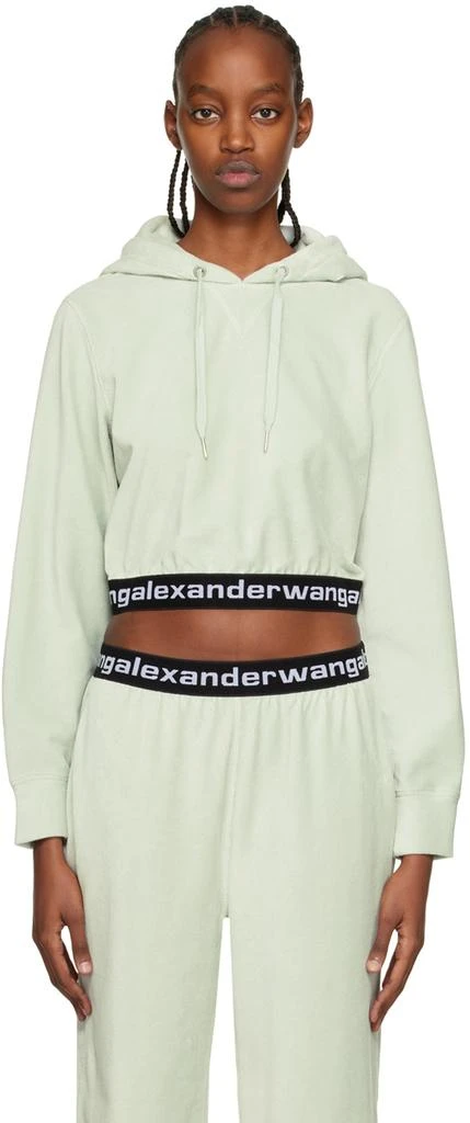 商品Alexander Wang|Gray Cropped Hoodie,价格¥1025,第1张图片