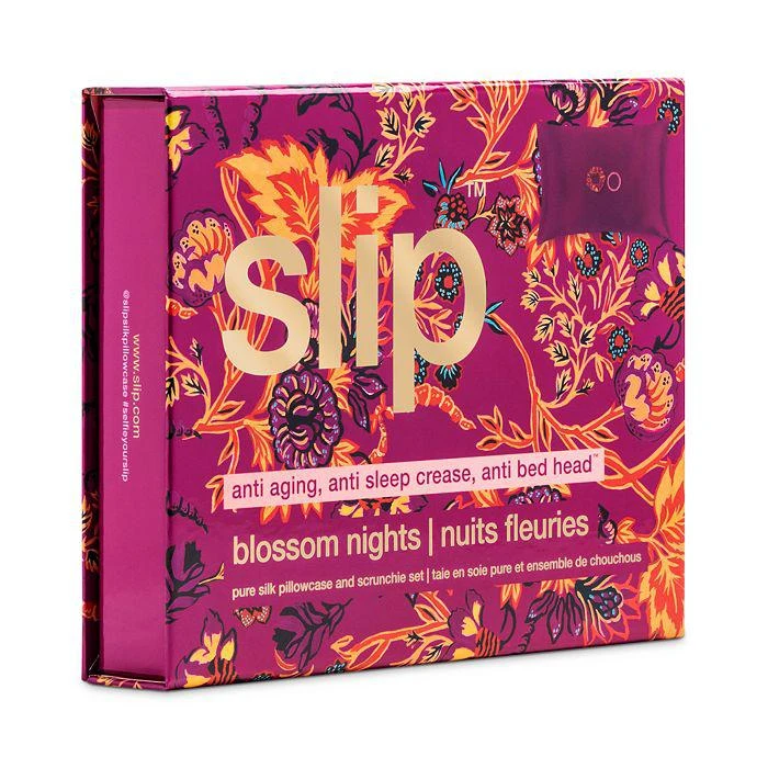 商品Slip|Blossom Nights Pure Silk Pillowcase and Scrunchies Gift Set,价格¥333,第3张图片详细描述