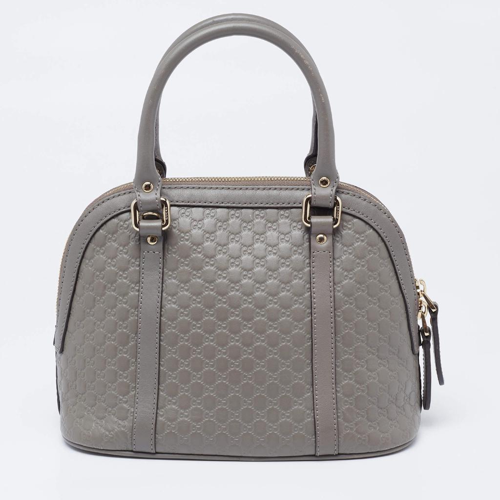 商品[二手商品] Gucci|Gucci Grey Microguccissima Leather Mini Dome Satchel,价格¥5395,第6张图片详细描述