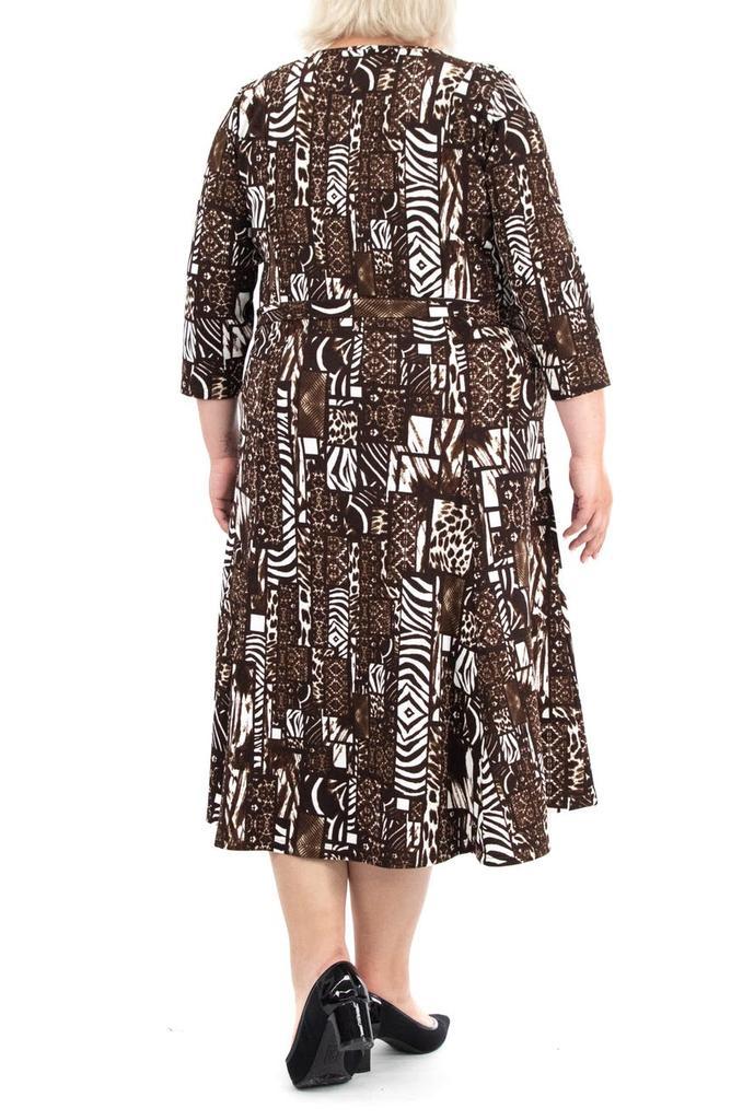 商品Nina Leonard|Sylvia 3/4 Sleeve Crepe Midi Dress,价格¥258,第4张图片详细描述