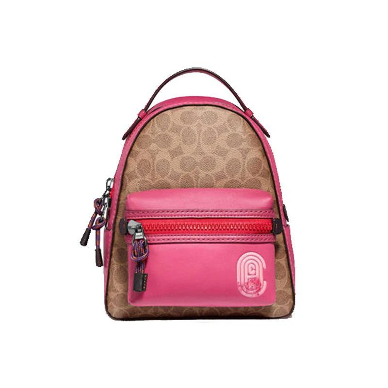 商品Coach|香港直邮COACH蔻驰女士米色粉色印花双肩包款式新颖69522GMOX0,价格¥3830,第1张图片