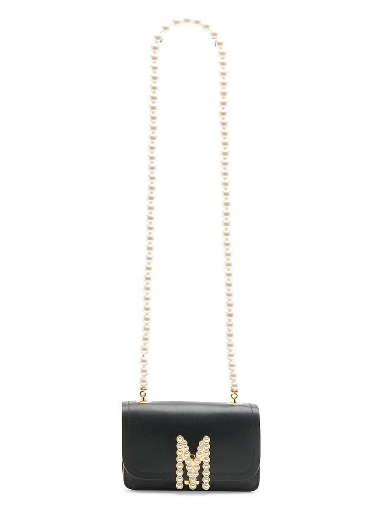 商品Moschino|Small M Logo Pearl-Embellished Shoulder Bag,价格¥9310,第4张图片详细描述