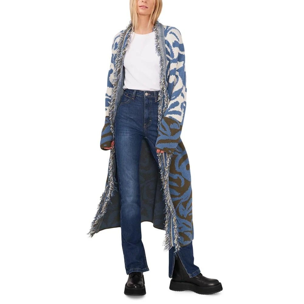 商品Vince Camuto|Women's Colorblocked Jacquard Fringe Cardigan,价格¥1180,第1张图片