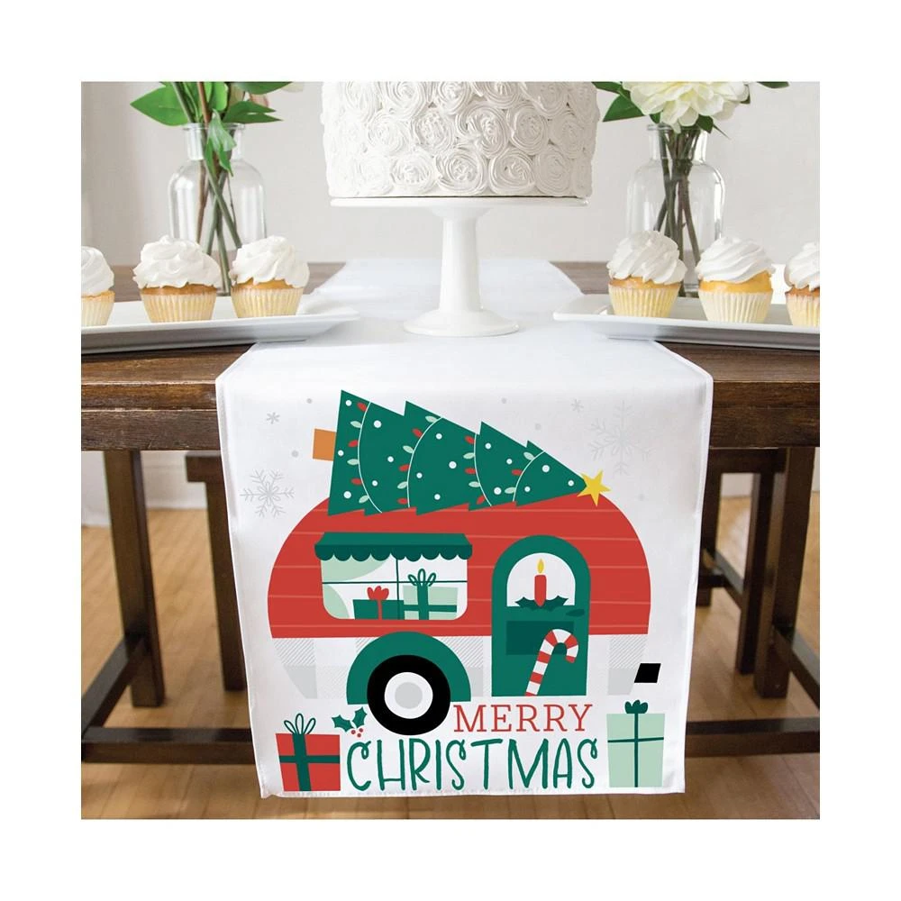 商品Big Dot of Happiness|Camper Christmas Holiday Party Table Decor Cloth Table Runner 13" x 70",价格¥201,第2张图片详细描述