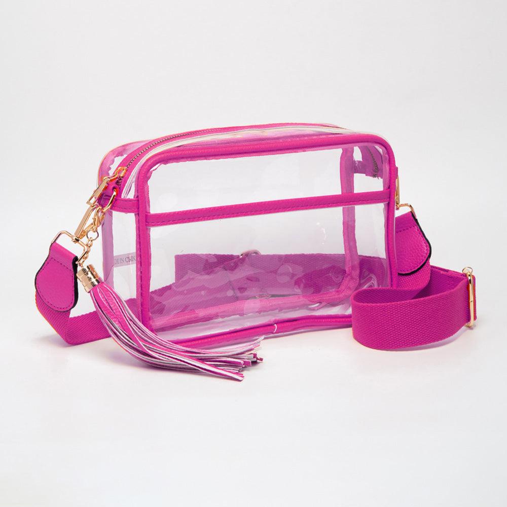 Sac bandoulière transparent à pompons image 2