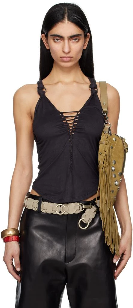 商品Isabel Marant|Black Sakina Faux-Suede Tank Top,价格¥3823,第1张图片