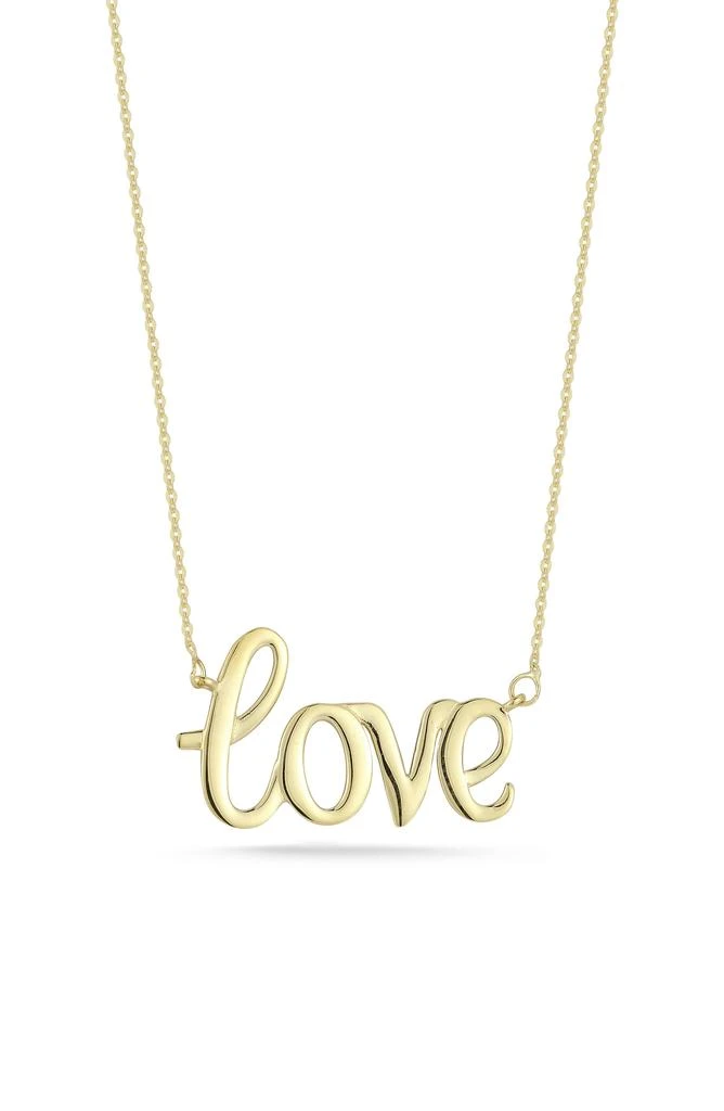 商品Ember Fine Jewelry|14K Yellow Gold Love Script Pendant Necklace,价格¥2936,第1张图片