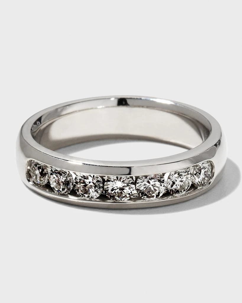 商品Neiman Marcus Diamonds|Men's 18k White Gold Round 7-Diamond Ring, Size 10.25, 1.33tcw,价格¥61748,第1张图片