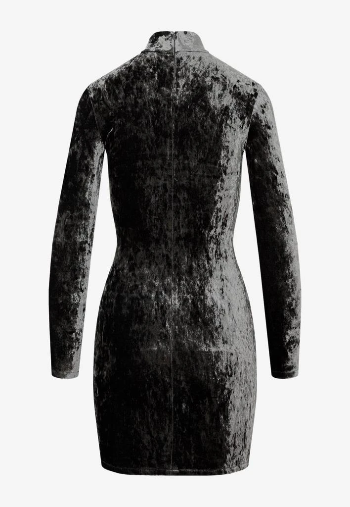商品Balenciaga|High-Neck Velvet Mini Dress with Gloves,价格¥9242,第2张图片详细描述