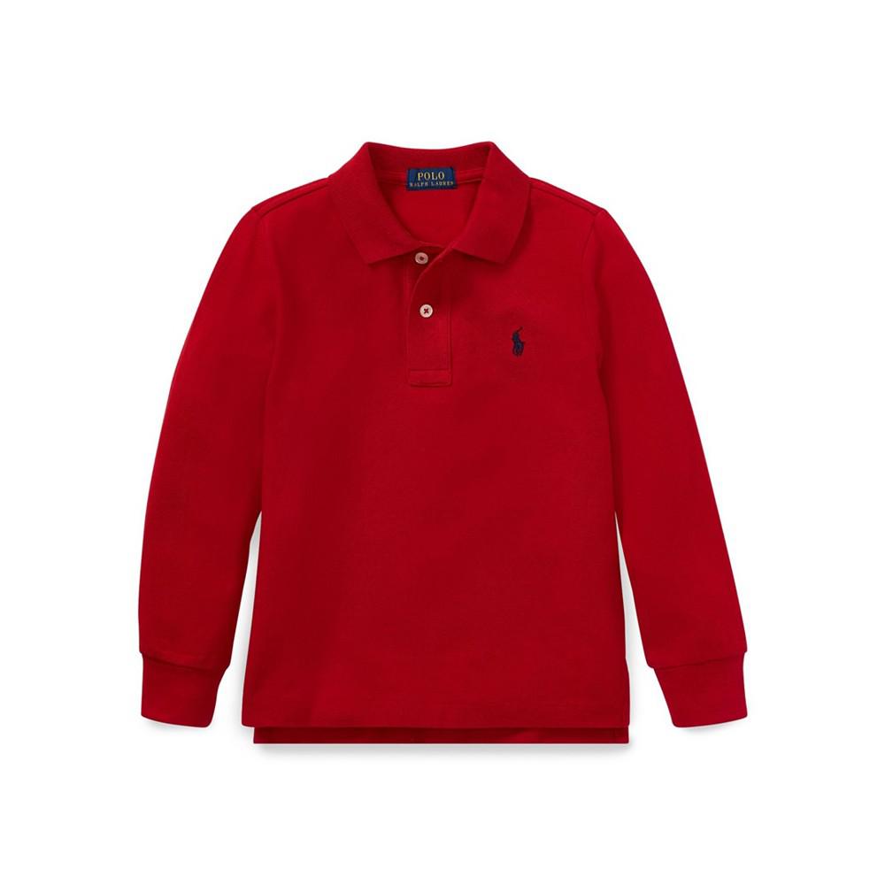 Little Boys Basic Mesh Knit Polo Shirt商品第1张图片规格展示
