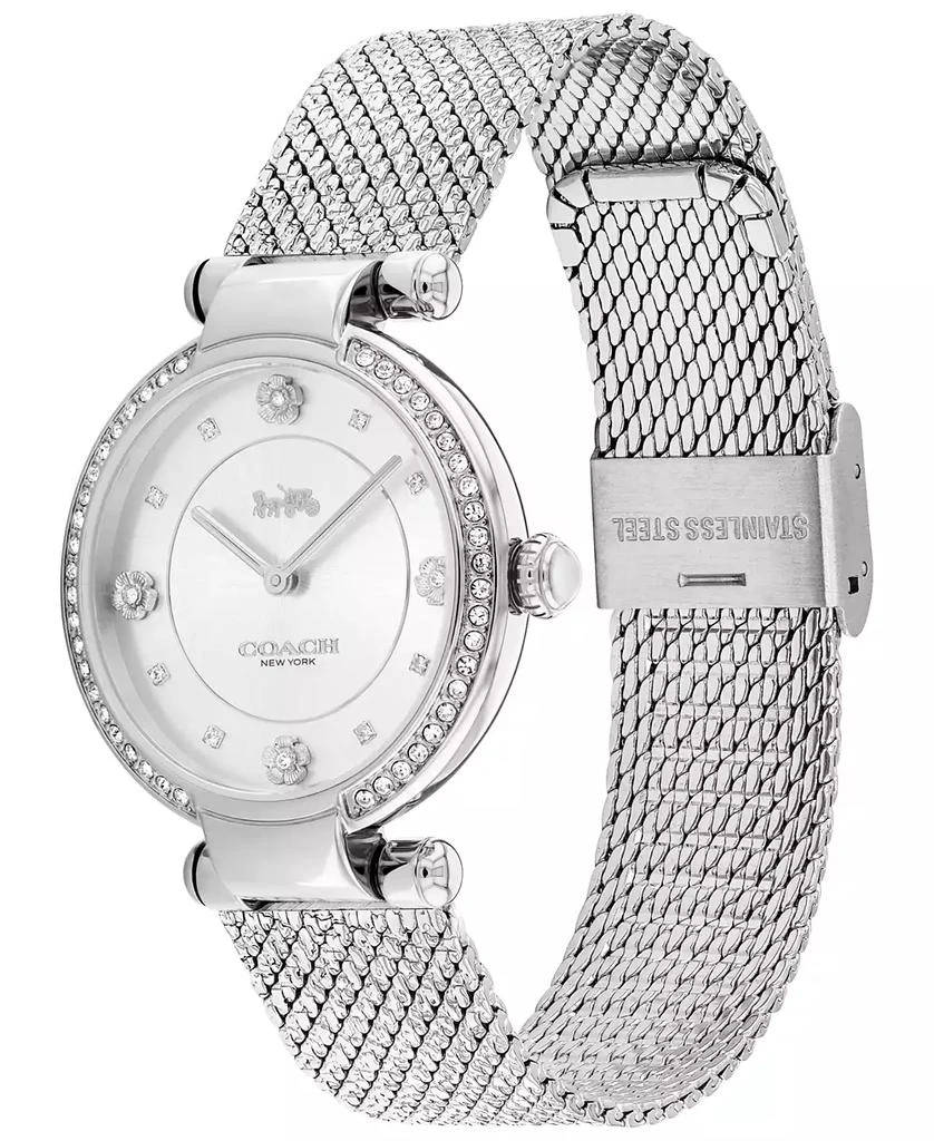 商品Coach|Women's Cary Silver-tone Stainless Steel Mesh Bracelet Watch,价格¥1615,第3张图片详细描述