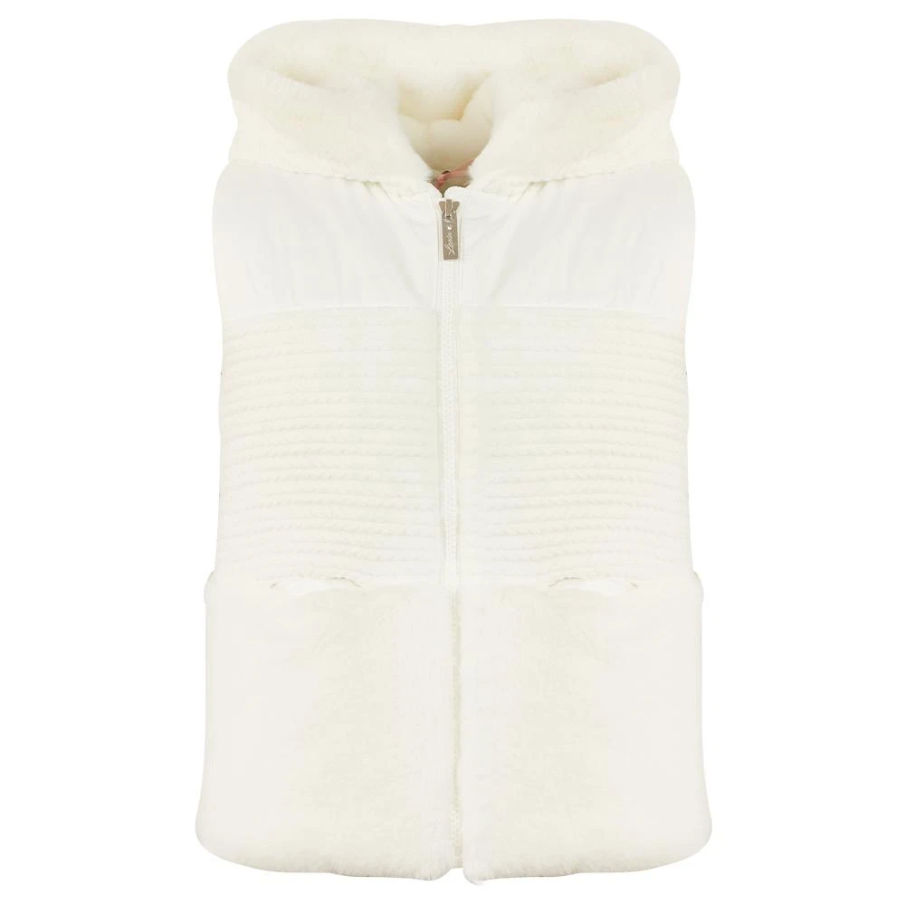 商品Lapin House|White Faux Fur Hooded Gilet,价格¥357,第1张图片