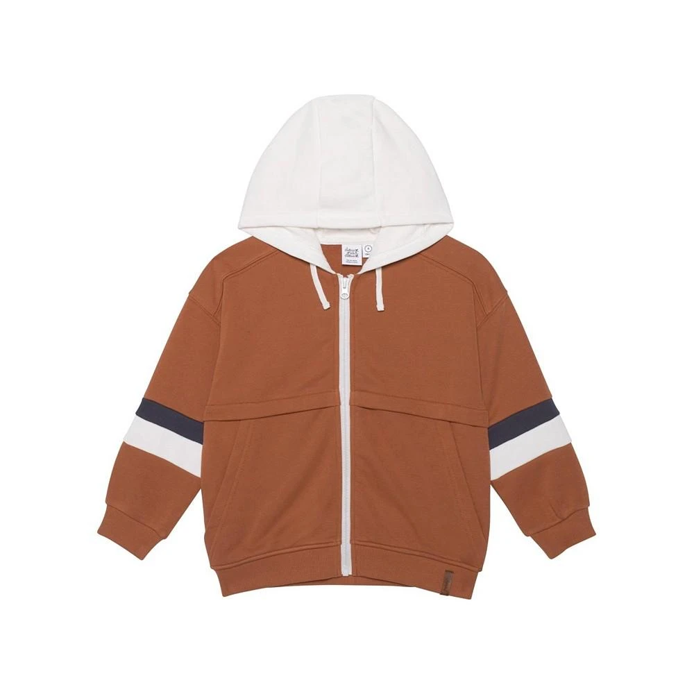 商品Deux par Deux|Boy Hooded French Terry Cardigan Brown - Toddler|Child,价格¥224,第1张图片