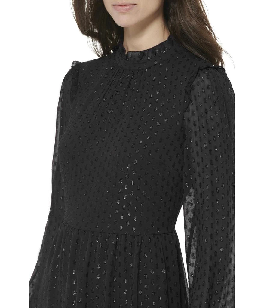 商品Tommy Hilfiger|Long Sleeve Glitter Chiffon Tiered Shift,价格¥1044,第3张图片详细描述