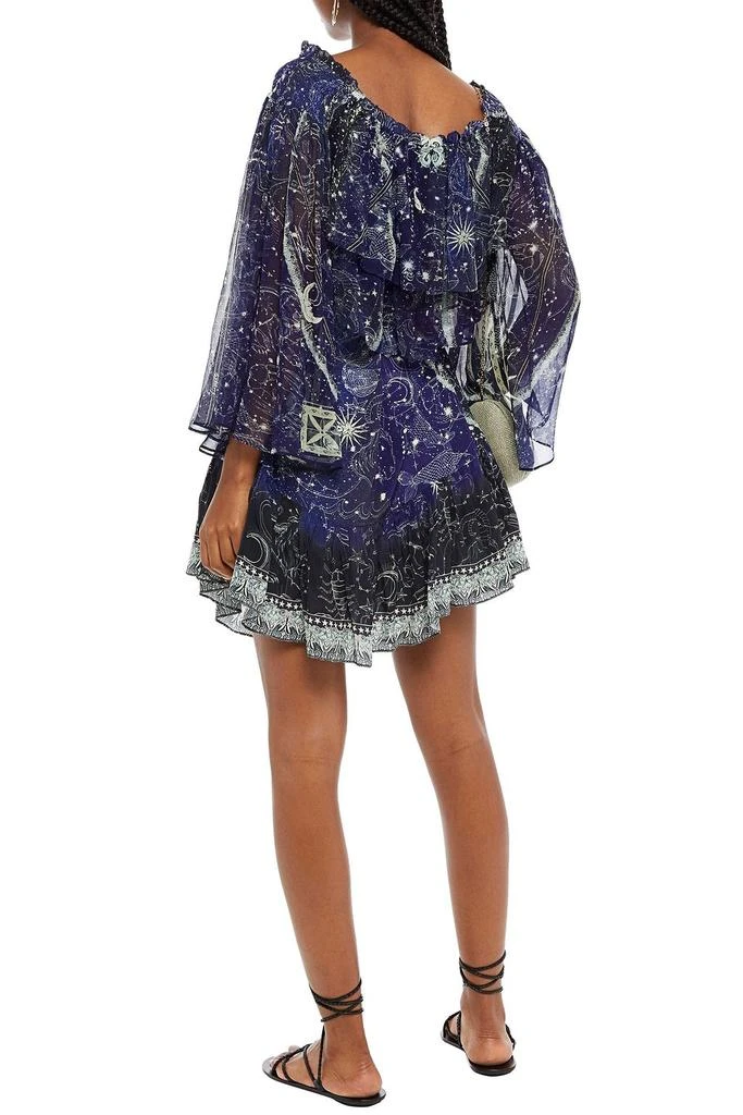 商品Camilla|Belted crepon-paneled embellished printed silk crepe de chine mini dress,价格¥1492,第3张图片详细描述