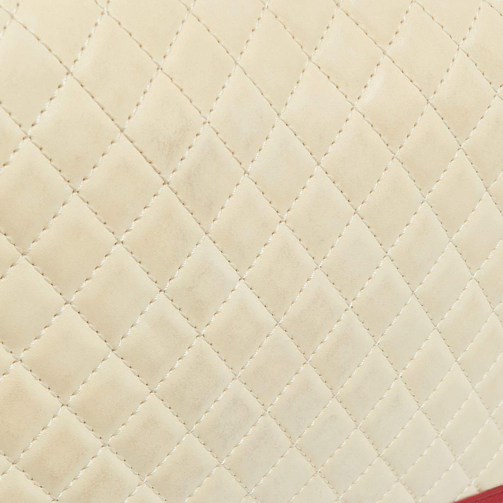 Chanel Cream/Red Quilted Leather Large Boy Flap Bag商品第6张图片规格展示