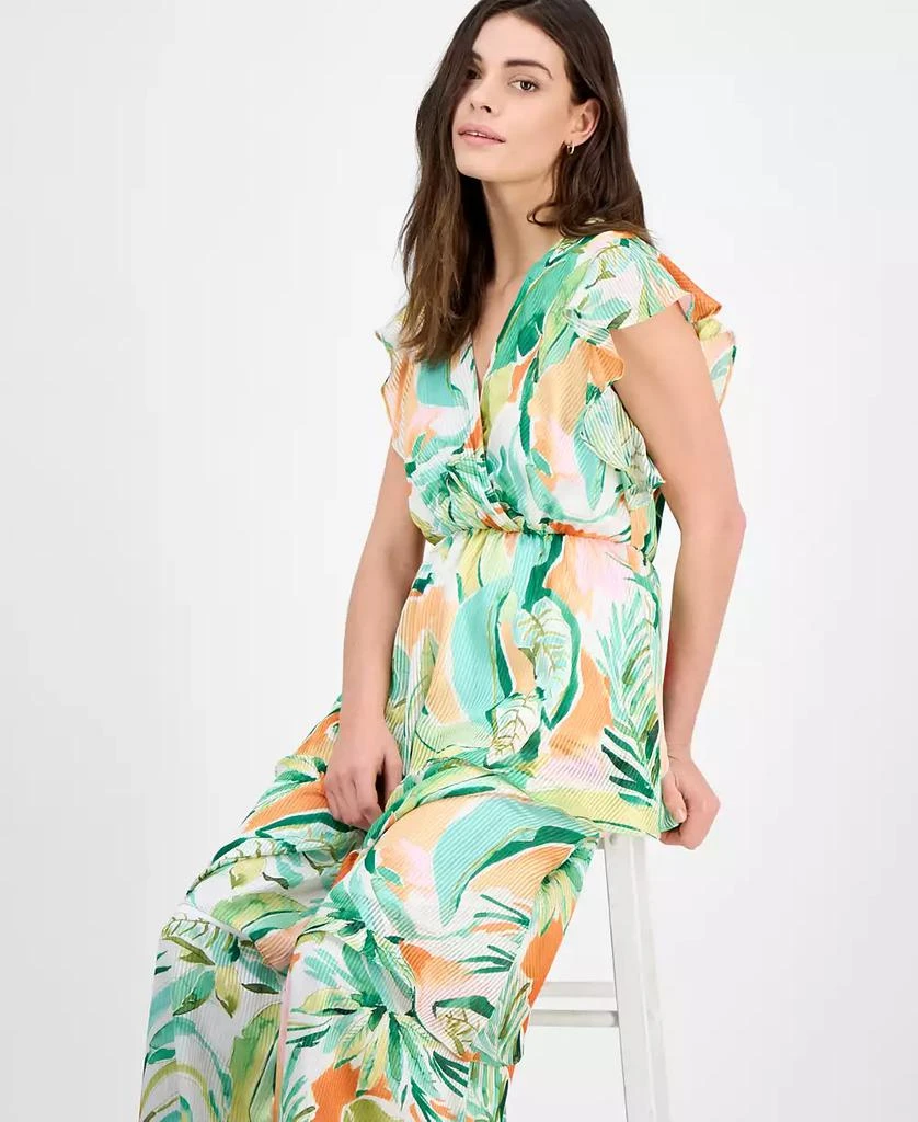 商品julia jordan|Women's Printed Flutter-Sleeve Maxi Dress,价格¥184,第2张图片详细描述