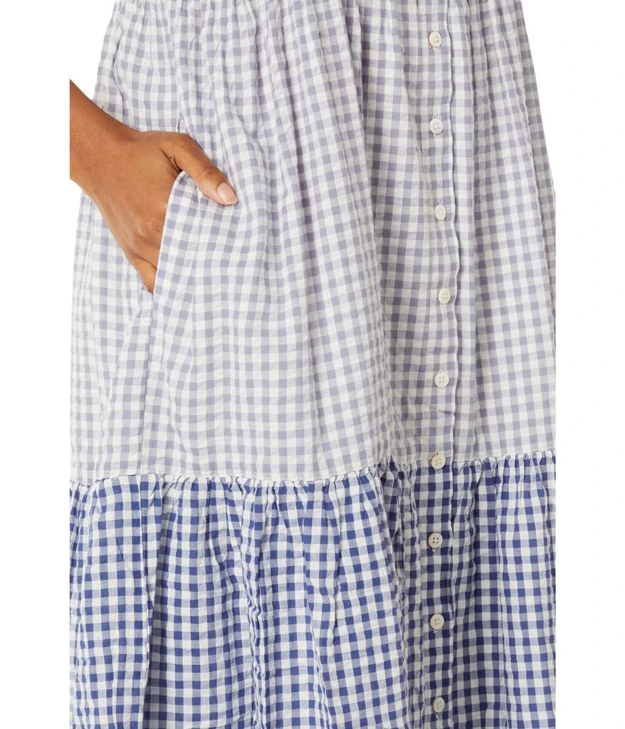 商品Madewell|Patchwork Gingham Button-Front Tiered Midi Dress,价格¥550,第3张图片详细描述