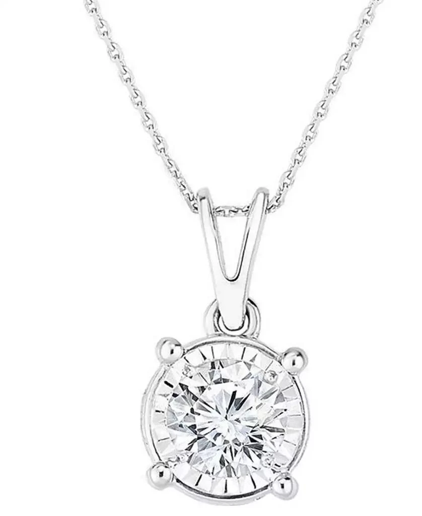 商品TruMiracle|TruMiracle® Diamond Solitaire 18" Pendant Necklace (5/8 ct. t.w.) in 14k White Gold,价格¥24485,第1张图片