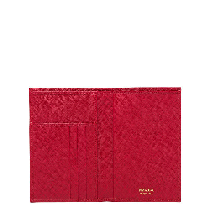 商品Prada|【预售3-7天】PRADA/普拉达 22春夏新款 女士亮红色皮革金标折叠长薄款钱包1MV018_QWA_F068Z,价格¥4038,第6张图片详细描述