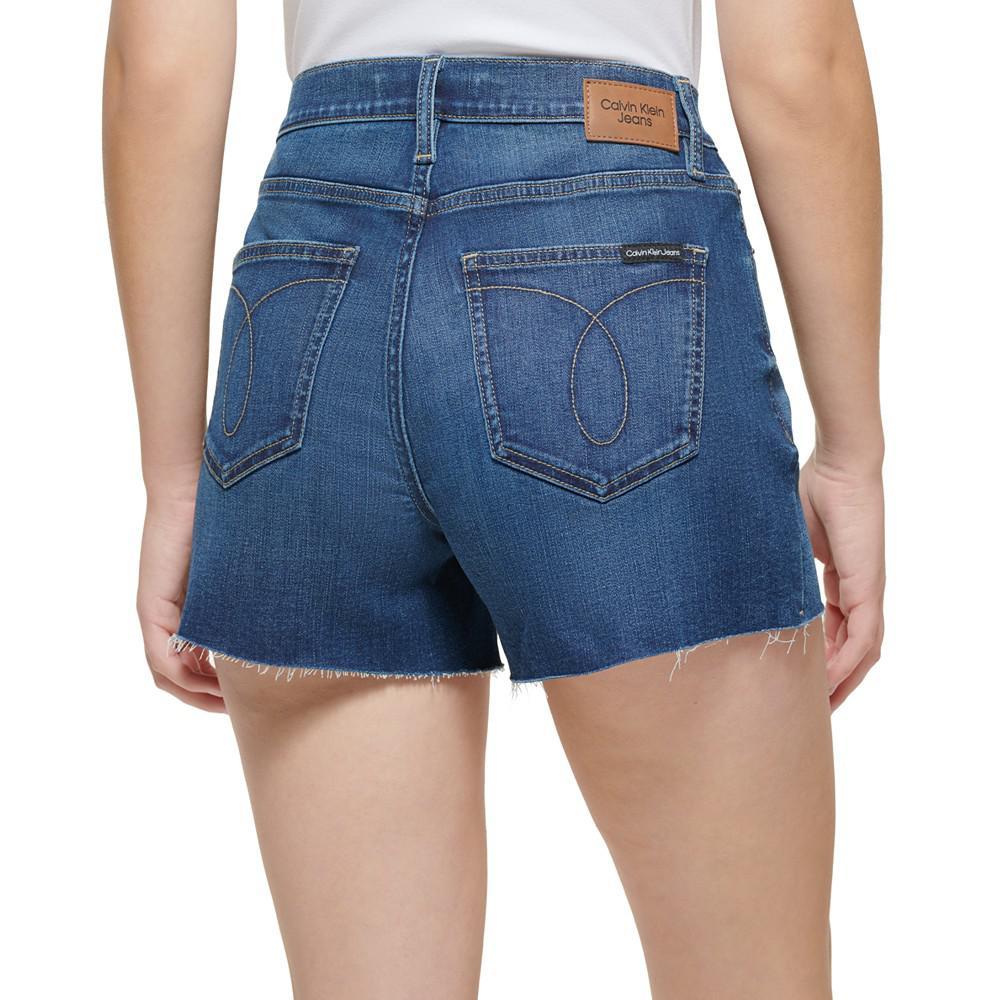 商品Calvin Klein|High-Rise Cutoff Denim Shorts,价格¥132,第4张图片详细描述