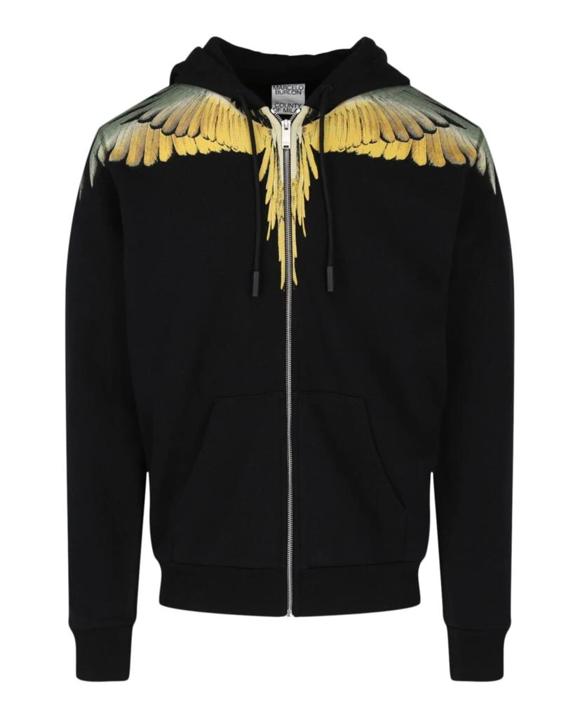 商品Marcelo Burlon|Printed Wings Zip-Up Sweatshirt,价格¥1461,第1张图片