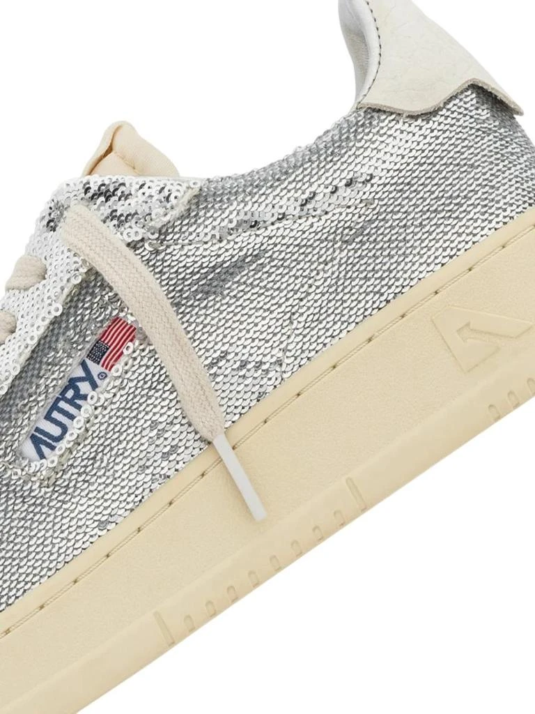 商品Autry|Autry Dallas Low Sparkling Sneakers In Silver And White Sequins,价格¥1750,第5张图片详细描述