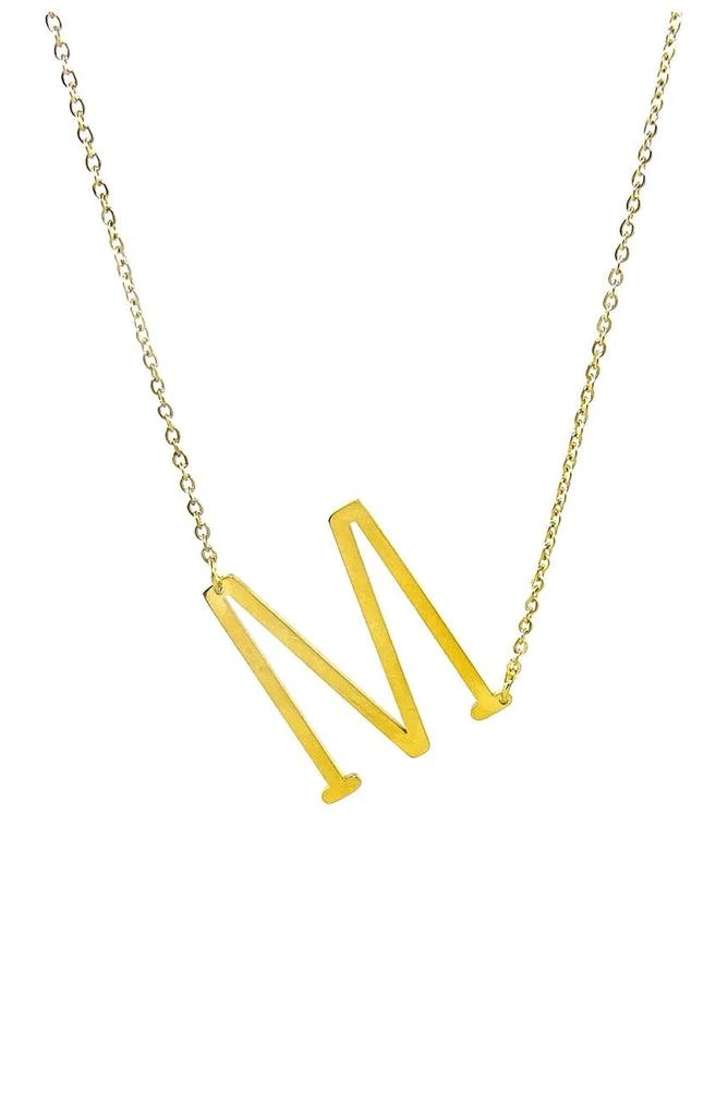 商品Savvy Cie Jewels|14K Gold Plated Initial Pendant Necklace with Gift Box - Multiple Letters Available,价格¥151,第4张图片详细描述