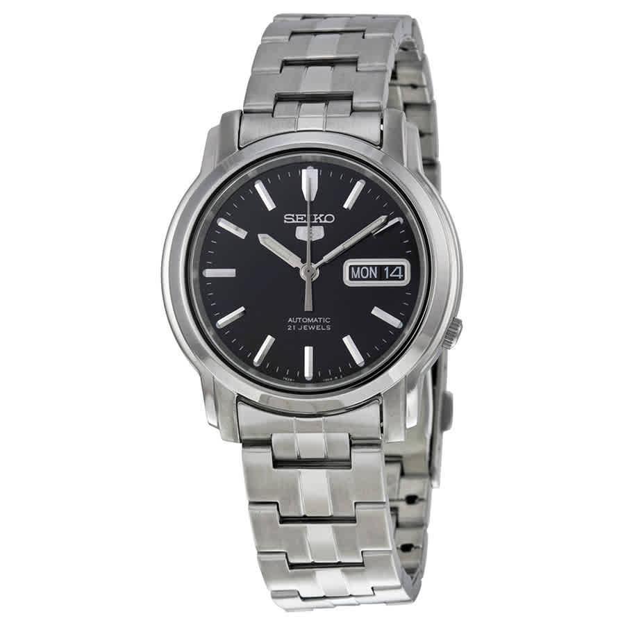 商品Seiko|Seiko 5 Automatic Black Dial Stainless Steel Mens Watch SNKK71,价格¥670,第1张图片