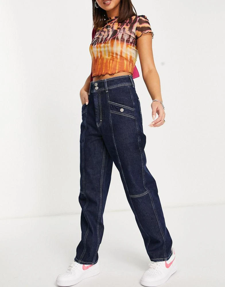 商品Tommy Hilfiger|Tommy Jeans relaxed utility jeans in dark indigo wash,价格¥507,第3张图片详细描述