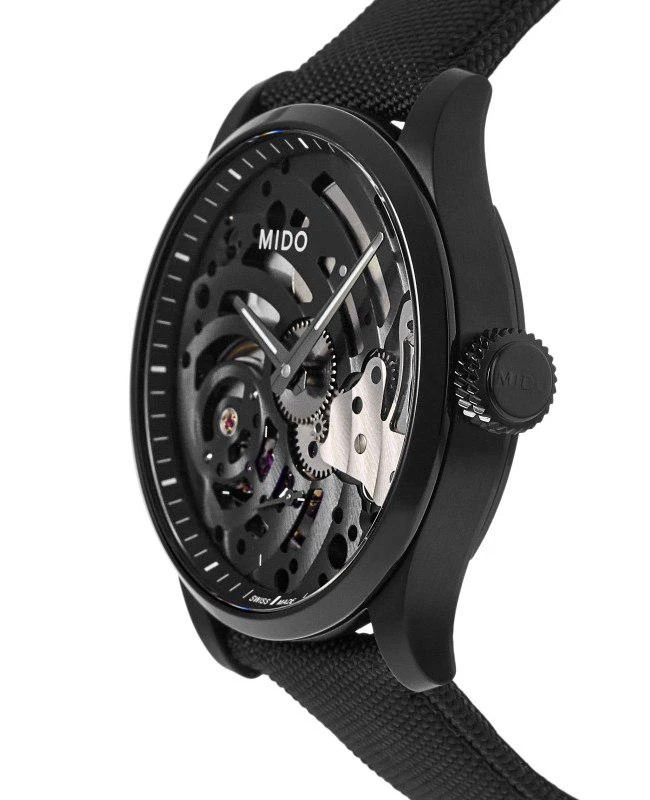 商品MIDO|Mido Multifort Mechanical Skeleton Limited Edition Black Fabric Strap Men's Watch M032.605.47.410.00,价格¥15707,第3张图片详细描述