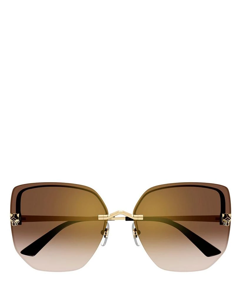 Panthère Light 24K Gold Plated Square Sunglasses, 63mm 商品