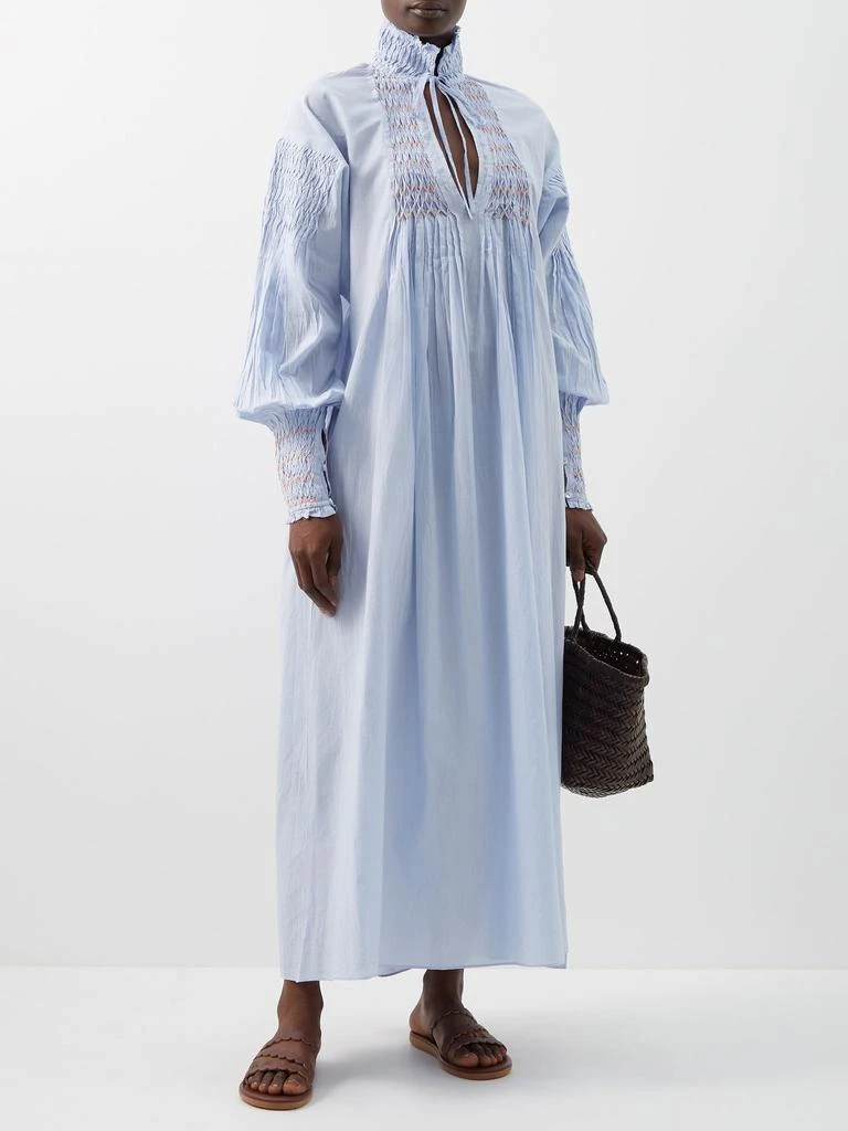 商品Thierry Colson|Guise balloon-sleeved smocked cotton maxi dress,价格¥1281,第2张图片详细描述