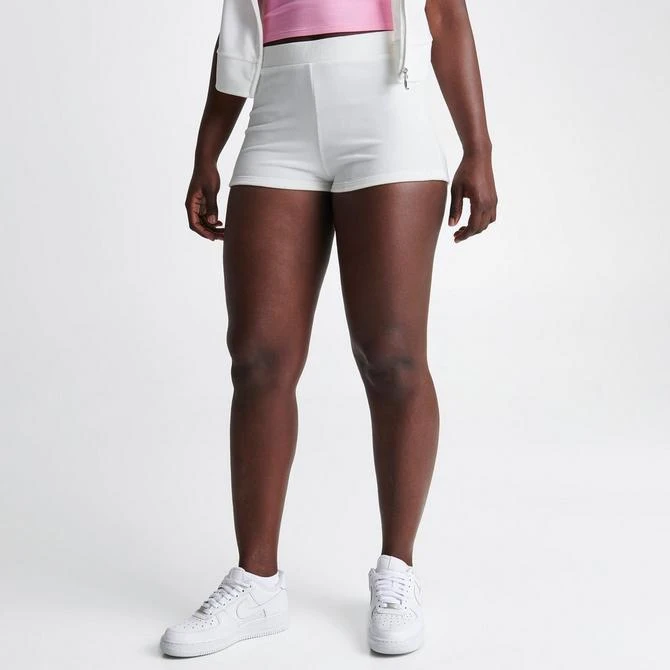 商品Juicy Couture|Women's Juicy Couture Pearly Big Bling Velour Booty Shorts,价格¥376,第3张图片详细描述