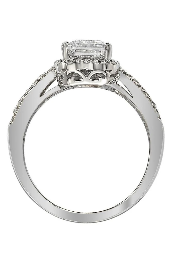 商品Suzy Levian|Sterling Silver Radiant-Cut CZ Halo Bridal Ring,价格¥820,第4张图片详细描述