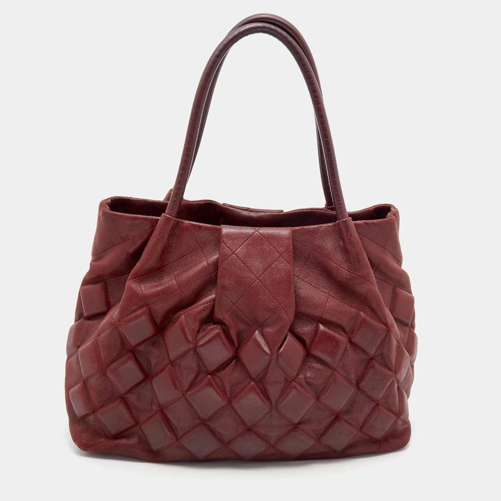 商品[二手商品] Chanel|Chanel Burgundy Quilted Leather Sloane Square Tote,价格¥10295,第4张图片详细描述