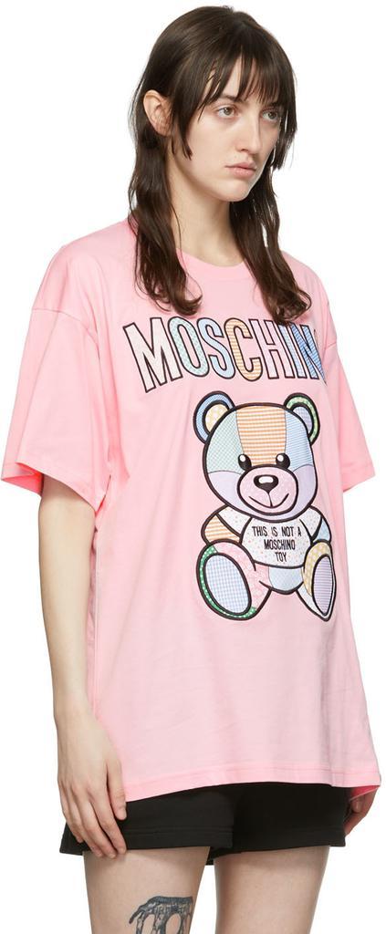 商品Moschino|Pink Cotton T-Shirt,价格¥1211,第4张图片详细描述