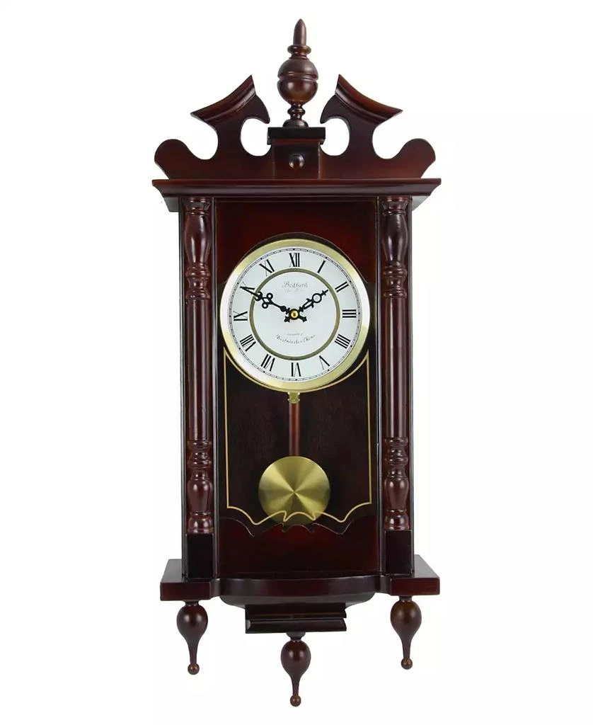 商品Bedford|Clock Collection Classic 31" Chiming Wall Clock with Roman Numerals and a Swinging Pendulum,价格¥1238,第1张图片
