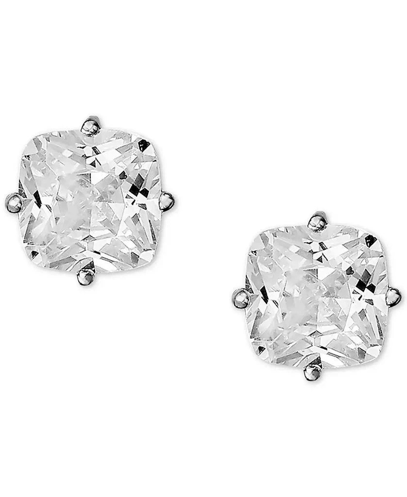 商品Giani Bernini|Cubic Zirconia Cushion Stud Earrings in Sterling Silver, Created for Macy's,价格¥91,第3张图片详细描述