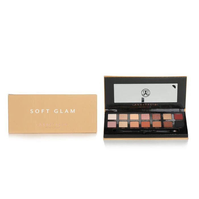 商品Anastasia Beverly Hills|Anastasia Beverly Hills Soft Glam暖色系眼影盘 (14x 眼影, 1x 双头眼影刷) One Size,价格¥235,第2张图片详细描述
