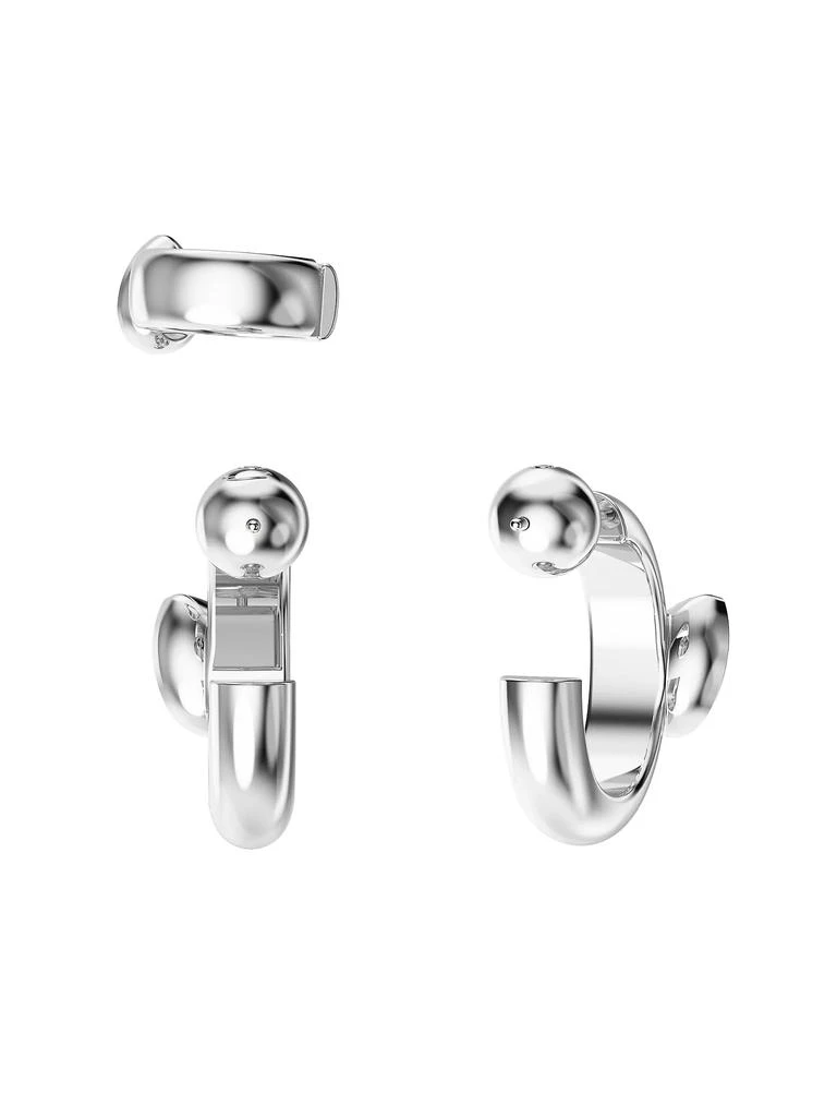 商品Swarovski|Dextera Rhodium-Plated & Crystal Hoop Earrings & Ear Cuff Set,价格¥1417,第4张图片详细描述
