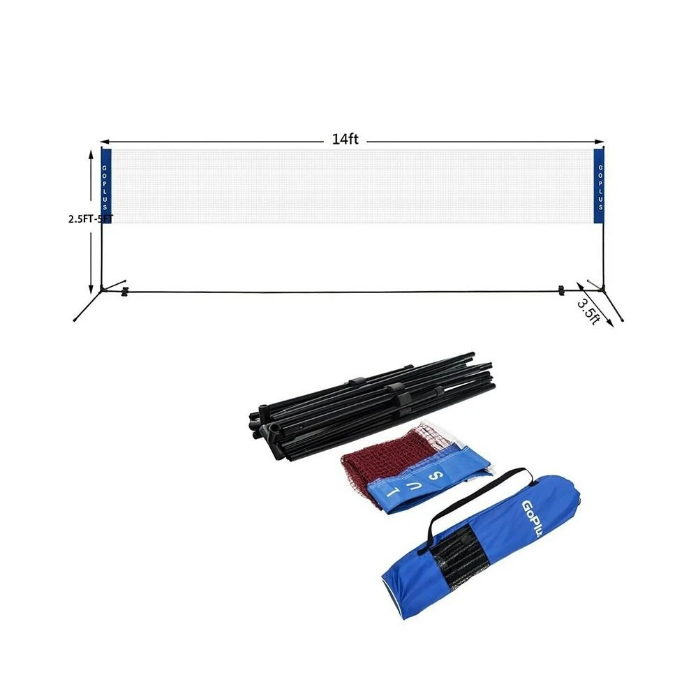 商品Costway|Portable 13.8'x5' Badminton Beach Volleyball Tennis Training Net,价格¥491,第2张图片详细描述