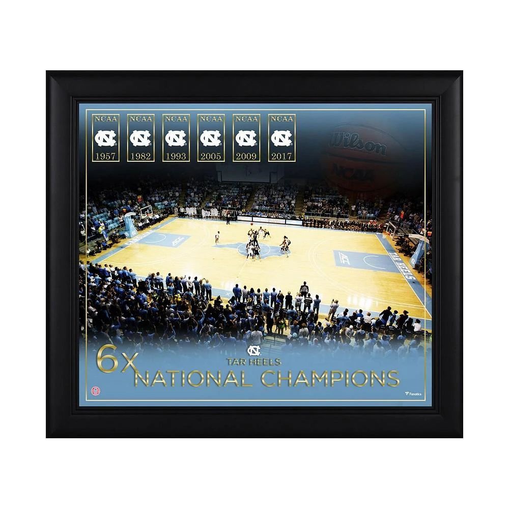 商品Fanatics Authentic|North Carolina Tar Heels Framed 15" x 17" Basketball Championship Count Collage,价格¥371,第1张图片
