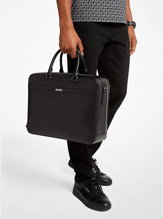 商品Michael Kors|Cooper Textured Faux Leather Double-Gusset Briefcase,价格¥1717,第4张图片详细描述