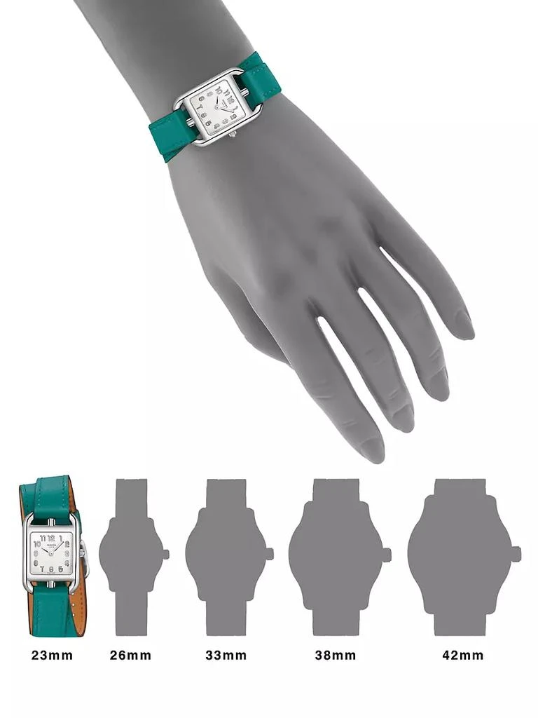 商品Hermes|Cape Cod Stainless Steel &amp; Leather Strap Watch/23MM,价格¥23524,第2张图片详细描述