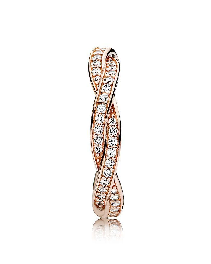 商品PANDORA|14K Gold, Sterling Silver & Cubic Zirconia Twist of Fate Ring,价格¥1111,第2张图片详细描述