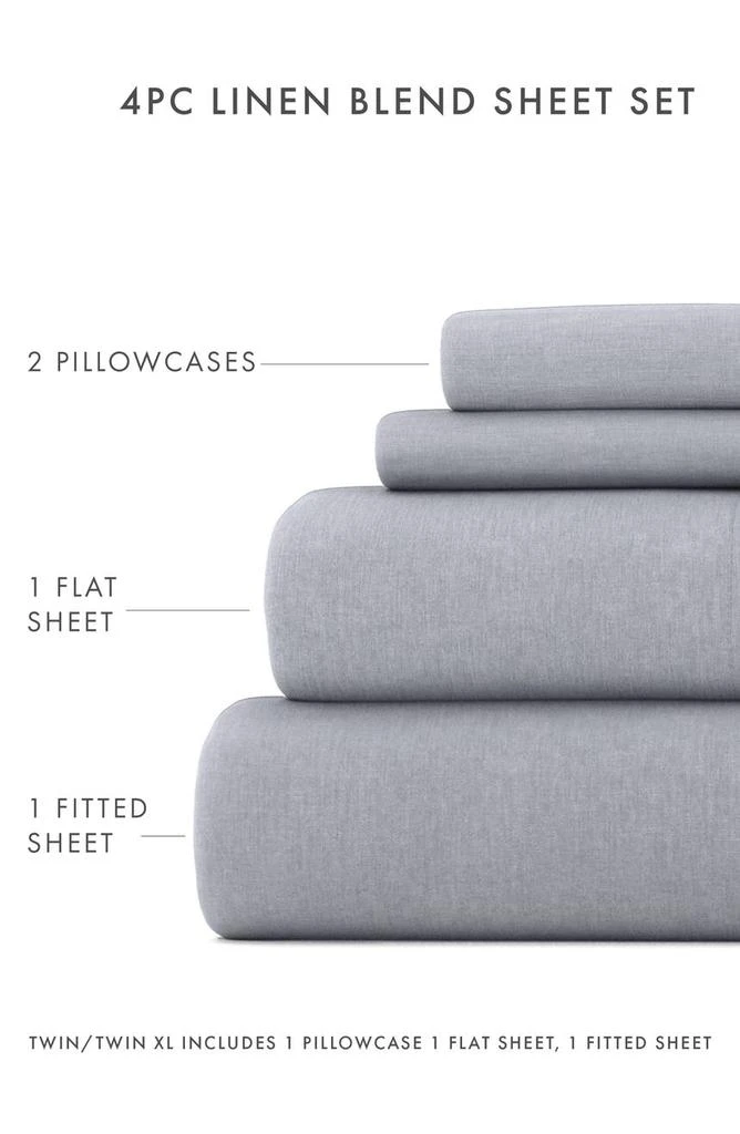 商品HOMESPUN|Luxury 4-Piece Rayon & Linen Blend Bed Sheet Set,价格¥541,第4张图片详细描述